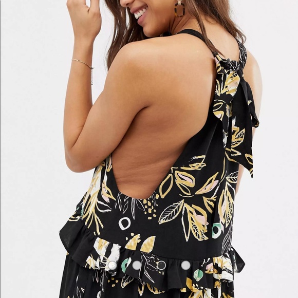 FREE PEOPLE | Anita Boho Flowy Maxi Floral Dress Size M - Picture 4 of 6